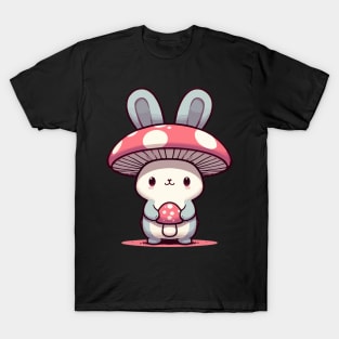 Kawaii simple Bunny Rabbit in Mushroom Hat T-Shirt